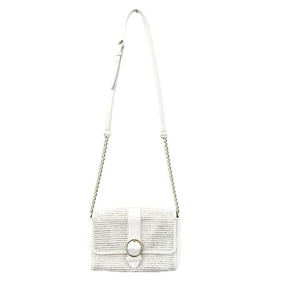 Talbots‎ Gorgeous White & Gold Inlay Purse Shoulder Strap Magnetic Snap - Picture 1 of 10